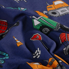 French Terry digital printed Vehicles Indigo