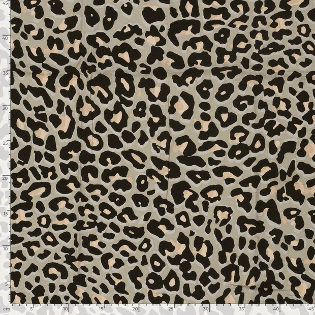 Viscose Poplin fabrik Blumen Beige