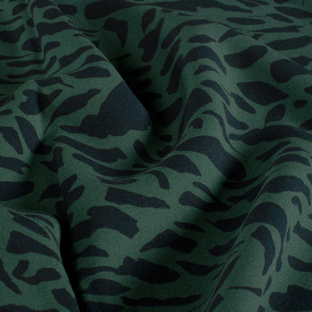 Viscose Twill fabric Abstract Petrol