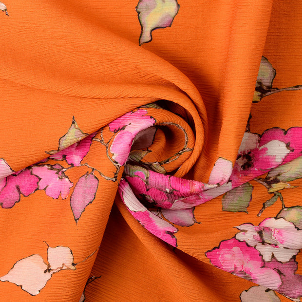 Plissé fabric Orange 