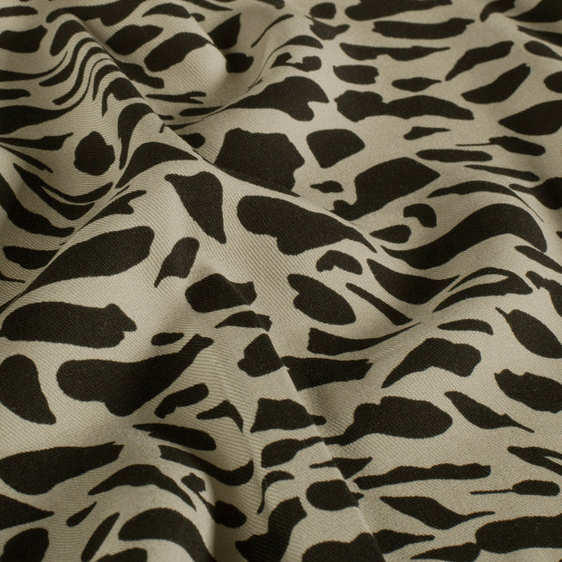 Viscose Twill fabric Abstract Beige