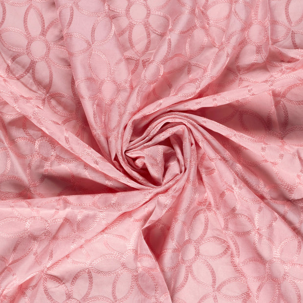 Viskose fabrik Helles Pink stickerei 