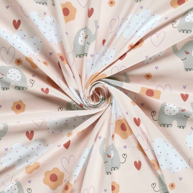 Jersey fabric Nude printed 