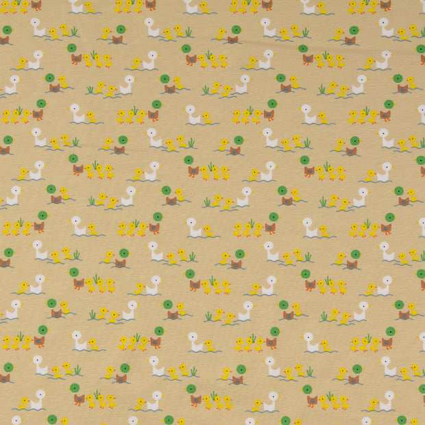 Cotton Jersey fabric Animals Beige