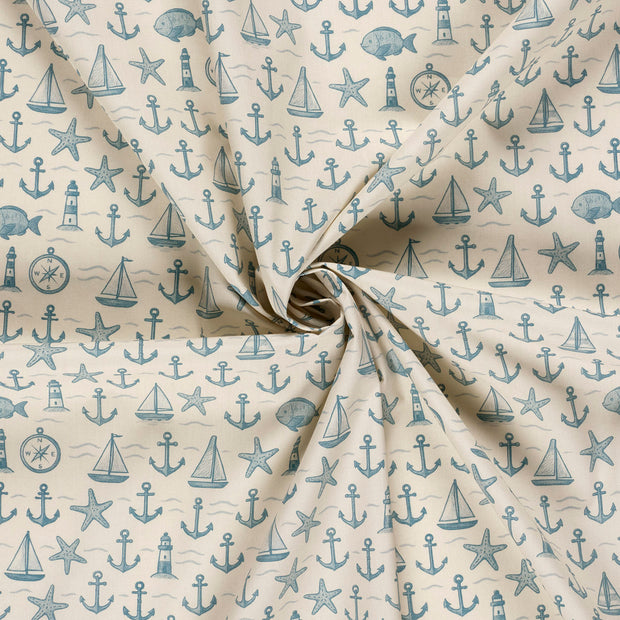 Cotton Poplin fabric Beige 