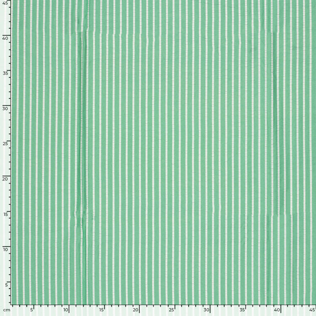 Seersucker fabric Stripes Dark Mint