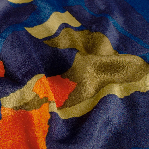 Satin Velvet fabric Abstract Olive Green