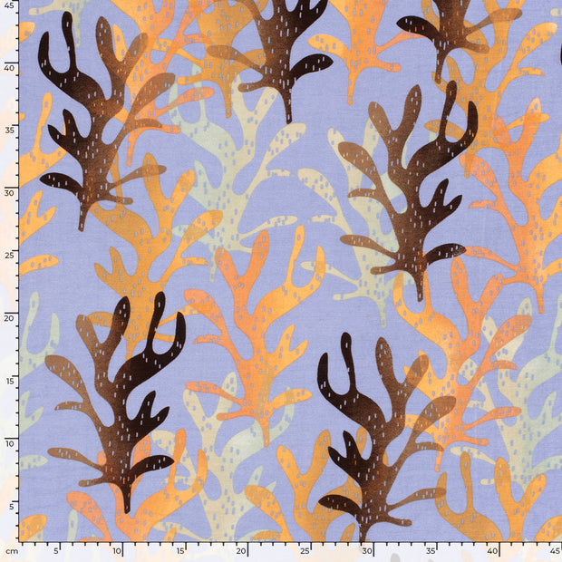 Viscose Nylon Twill fabric Leaves Lila