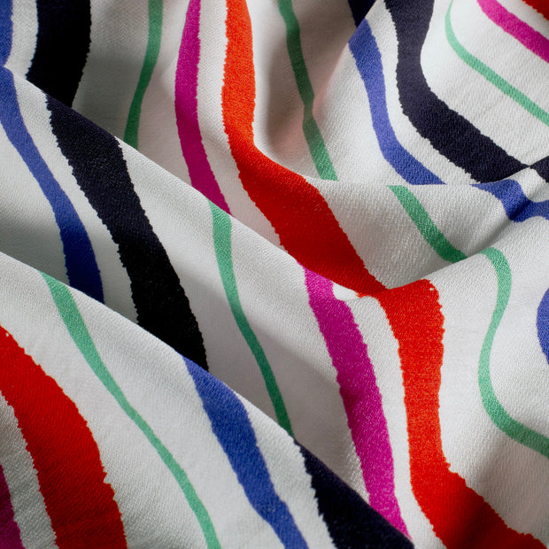 Viscose Nylon Crepe fabrik Streifen Rot