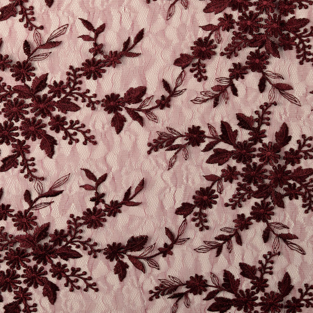 Lace fabric Flowers Wine red