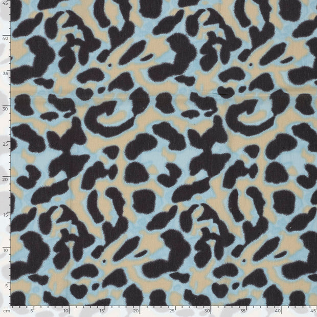 Satin fabric Abstract Navy