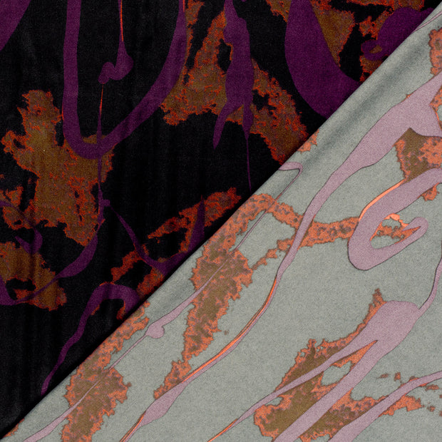 Satin fabric Abstract printed 