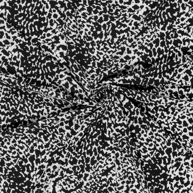 Viscose Vortex Jersey fabric Black printed 