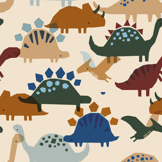 Softshell fabric Dinosaurs Beige