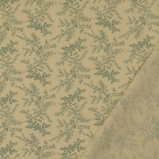 Cotton Poplin fabric Mint printed 