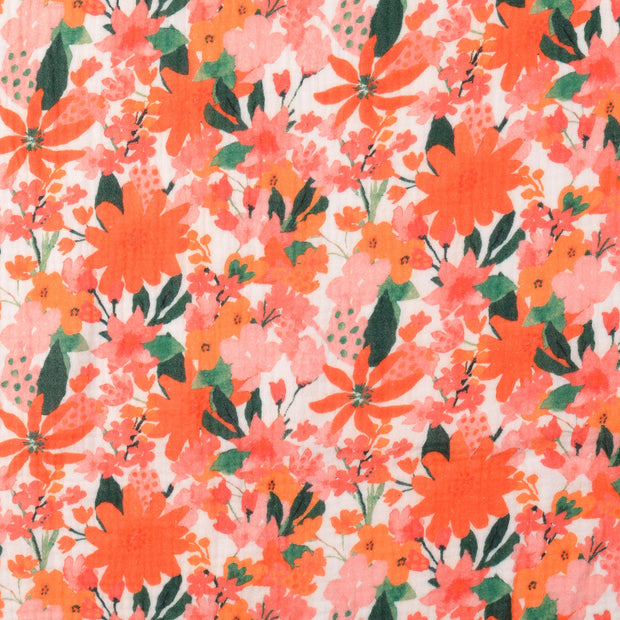 Muslin fabric Flowers Light Pink