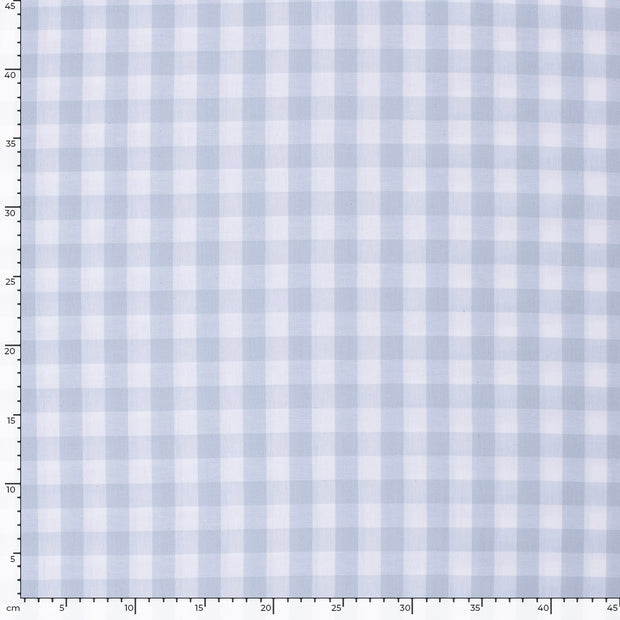 Cotton Poplin fabric Checks Baby Blue