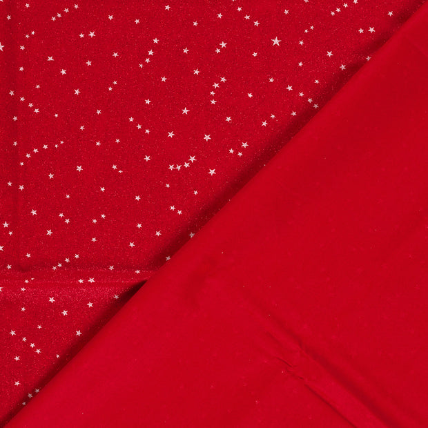 Cotton Poplin fabric Christmas glitter print 