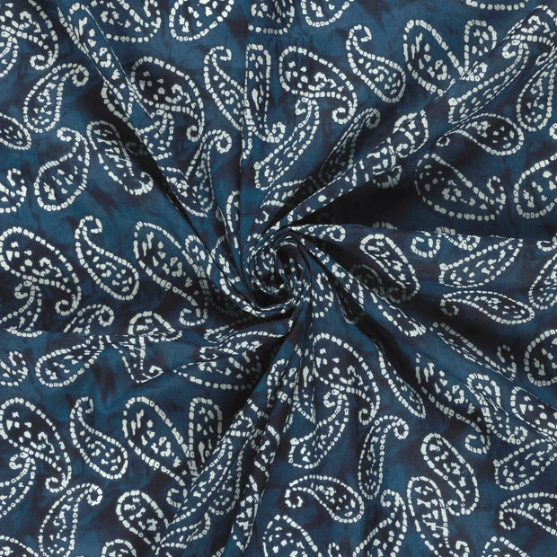 Voile fabrik Indigoblau bedruckt 