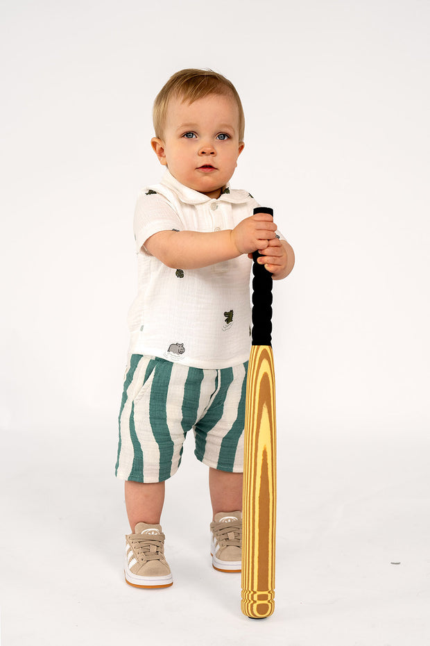 Muslin fabric Stripes Green