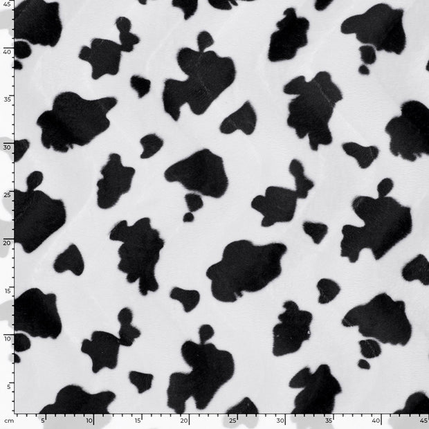 Velours fabric Cows Off White