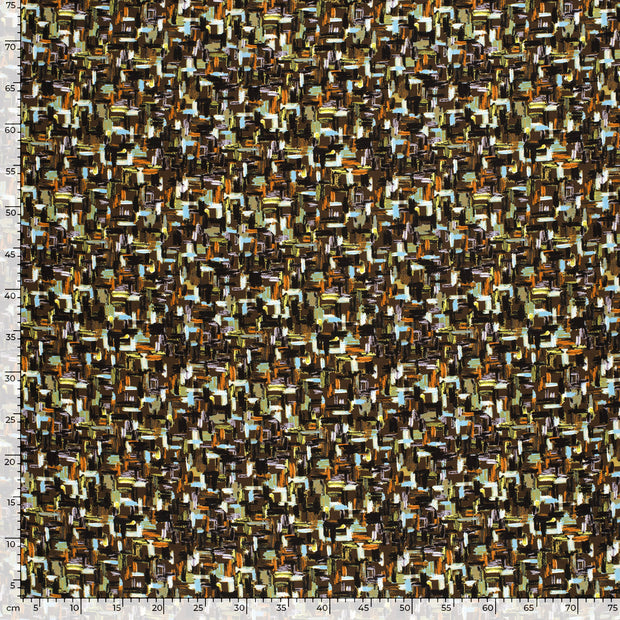 Viscose Nylon Crepe fabrik Abstrakt Dunkelbraun