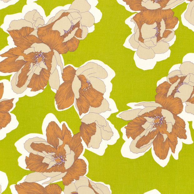Borken Crepe fabric Lime Green matte 