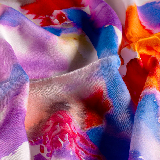 Viscose Satin fabrik Abstrakt Lachsfarbe