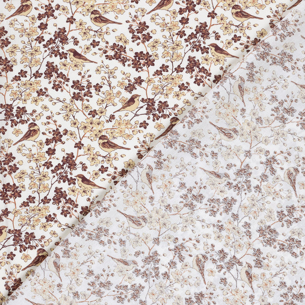 Cotton Poplin fabric Birds printed 