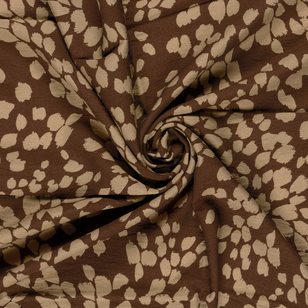 Viscose Nylon Crepe fabric Brown printed 