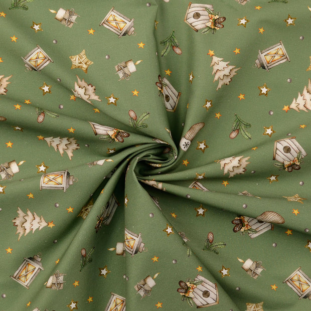 Cotton Poplin fabric Green 