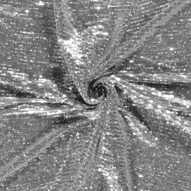 Mesh fabric Silver Sequins 