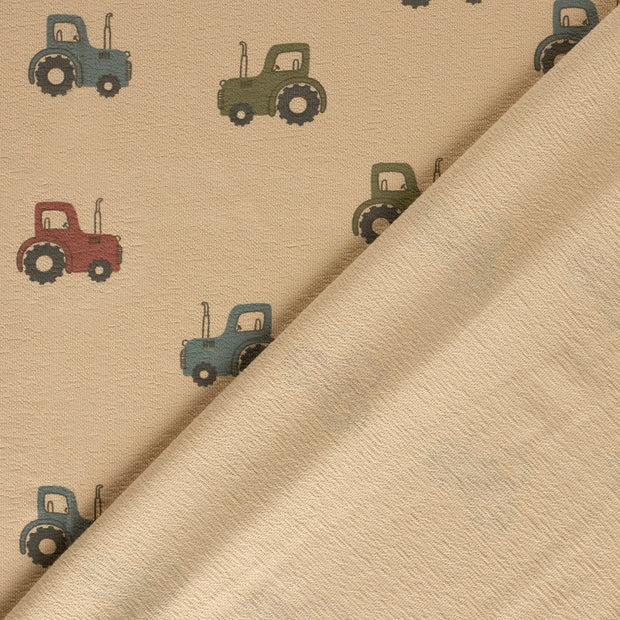 Terry Crepe fabric Tractors 