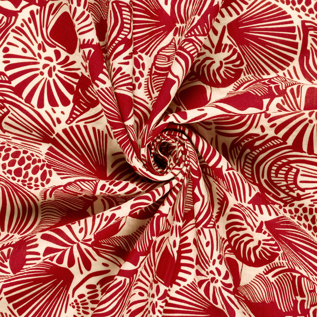 Muslin fabric Red printed 
