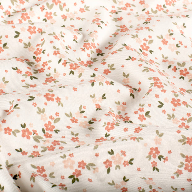 Jersey fabric Flowers Off White