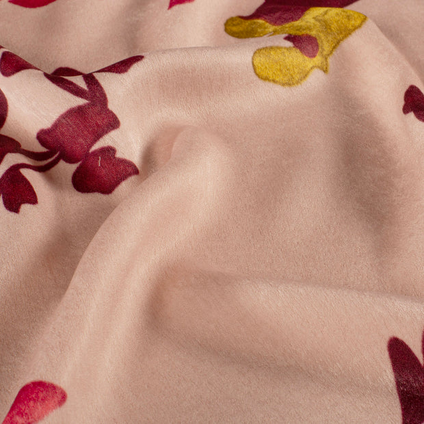 Satin Velvet fabrik Blatter Altrosa