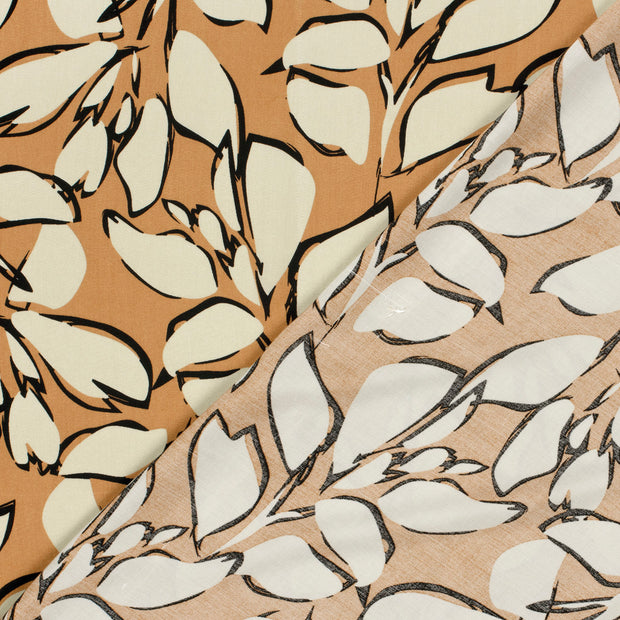 Bamboo Poplin fabric Leaves printed 