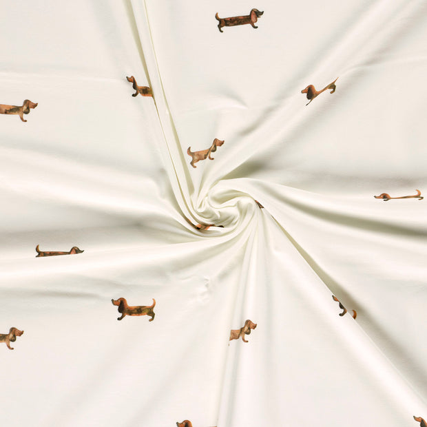 Cotton Jersey GOTS organic fabric Off White digital printed 