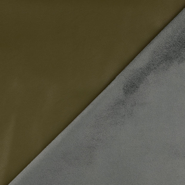 Leather fabric Olive Green 