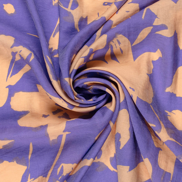 Viscose Nylon Twill fabrik Violett bedruckt 
