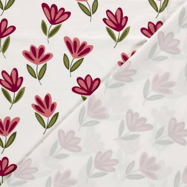 Jersey fabric Flowers printed 