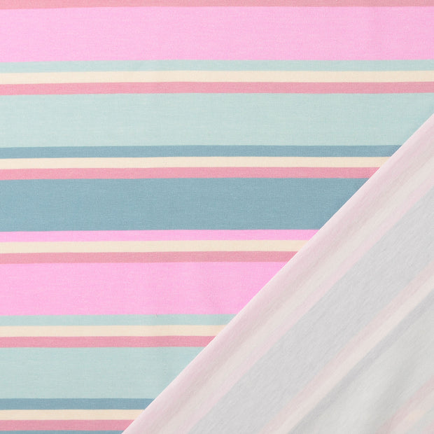 Jersey fabric Stripes Pink