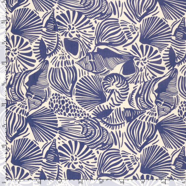Muslin fabric Abstract Cobalt