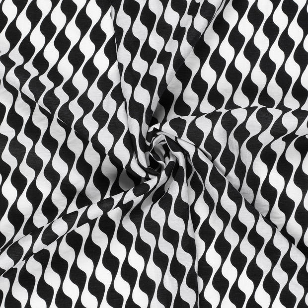 Viscose Nylon Twill fabrik Schwarz bedruckt 