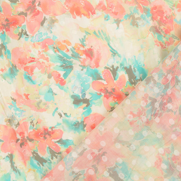 Voile fabric Multicolor digital printed 
