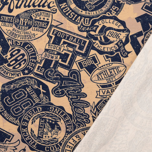 French Terry fabric Navy printed 