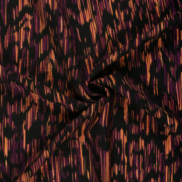 Viscose Nylon Crepe fabric Aubergine printed 