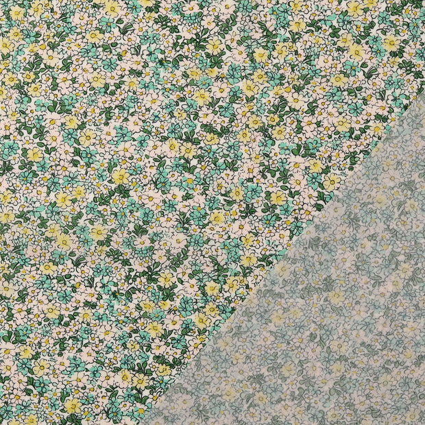 Voile fabric Turquoise digital printed 