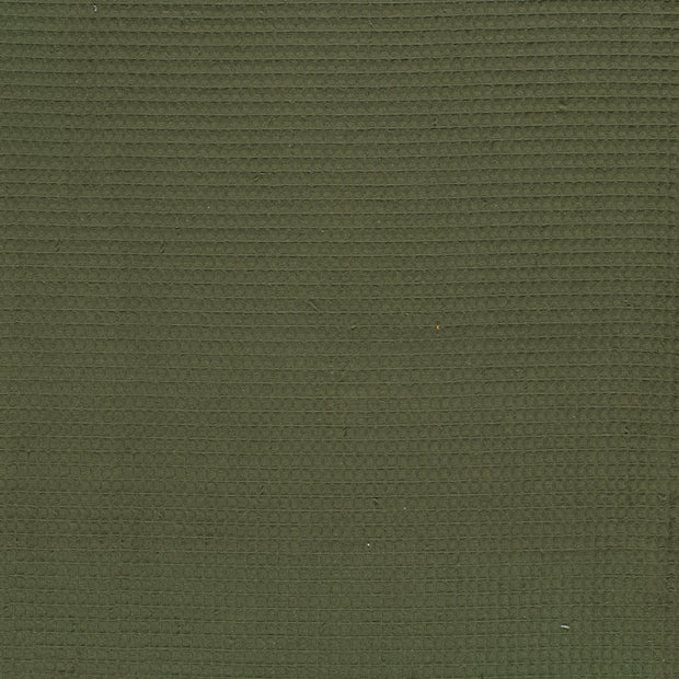 Waffle piqué fabric Khaki Green matte 