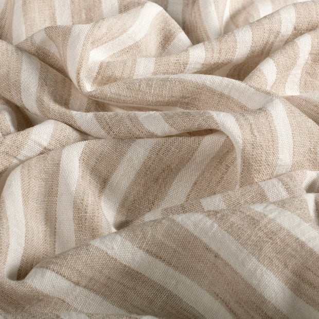 Woven Polyester fabric Stripes Beige